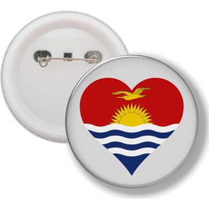 Button Met Speld - Hart Vlag Kiribati