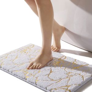 Badmat antislip wasbare badmat wit badkamer tapijt goud decoratief hout tapijt luxe badkameraccessoires zachte microvezel absorberende badmat voor badkamer bad 40 x 60 cm