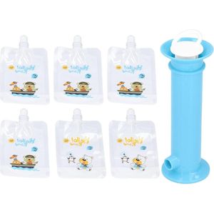 Pouches Babyvoeding Squeeze Station - Herbruikbare Squeeze Pouches - Peuter Fruit Puree Filler - Baby Feeder - Zelfgemaakte Draagbare Baby Juice Food - Blauw