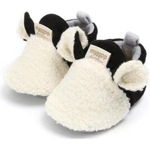 Lieve warme baby slofjes schoentjes met anti slip zooltjes  0-6 maanden. Wit zwart lichtblauw