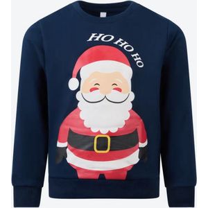 kersttrui kind - kerstman - blauw - maat 98/104 - kerst - kinderen - sweater