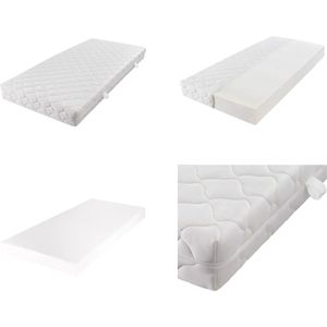 vidaXL Matras met een wasbare hoes 200x140x17 cm - Matras - Matrassen - Matras Met Hoes - Matrassen Met Hoes