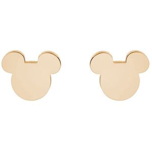 Disney 4-DIS028 Mickey Mouse Oorbellen - Mickey Oorknopjes - Disney Sieraden - 6,8x8mm - Staal - Hypoallergeen - Goudkleurig