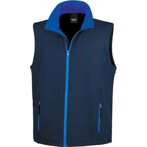 Softshell casual bodywarmer navy blauw voor heren - Outdoorkleding wandelen/zeilen - Mouwloze vesten M (38/50)