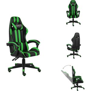 vidaXL Kantoorstoel - Kantoorstoelen - Kantoor Stoel - Kantoor Stoelen - Racestoel kunstleer zwart en groen