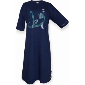 Ibramani Cat T-Shirt Navy Blue - Dames T-shirt Jurk - Zomer T-Shirt - Oversized T-Shirt - Premium Katoen - Dames Kleding