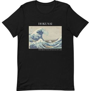 Hokusai 'De Grote Golf van Kanagawa' (""The Great Wave off Kanagawa"") Beroemd Schilderij T-Shirt | Unisex Klassiek Kunst T-shirt | Zwart | XL