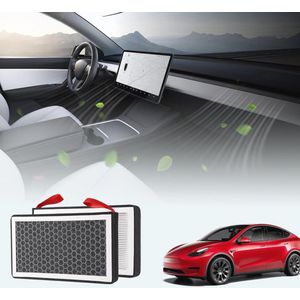 HEPA Vervangingsfilter voor Tesla Model 3 en Model Y - Actieve Kool Luchtfilter Set van 2 (2016-2024)
