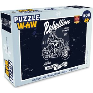 Puzzel Motor - Motorkleding - Man - Vintage - Legpuzzel - Puzzel 500 stukjes