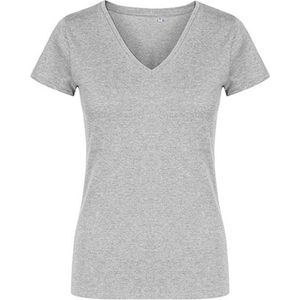 Women´s V-hals T-shirt met korte mouwen Heather Grey - S