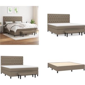 vidaXL Boxspring met matras stof taupe 160x200 cm - Boxspring - Boxsprings - Pocketveringbed - Bed