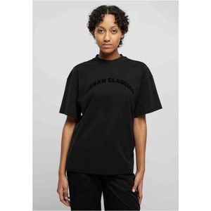 Urban Classics - Oversized Flock Dames T-shirt - M - Zwart