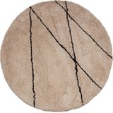 WOOOD Cleo Vloerkleed Rond - Polyester - Off-White - 1x200x200