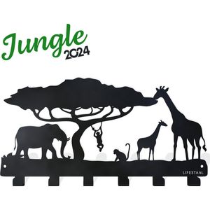 Lifestaal® - Kinderkapstok - Metaal - Kapstok kinderkamer - Babykamer decoratie - Jungle - Inclusief ophangstysteem 40 cm