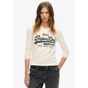 Superdry Embellished Vl Graphic T-shirt Met Lange Mouwen Beige M Vrouw