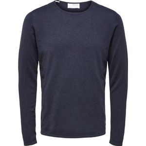 Selected - Heren Sweaters Rocks Knit Crew Neck Dark Sapphire - Blauw - Maat XXL