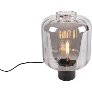 QAZQA qara - Design Tafellamp - 1 lichts - H 350 mm - Zwart - Woonkamer | Slaapkamer | Keuken