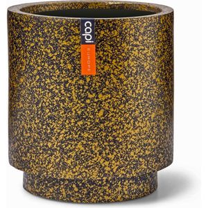 Capi Europe - Vaas cilinder Terrazzo Gold - 11x12 - Goud - Opening Ø9.6 - Bloempot voor binnen - 5 jaar garantie - BTZG312