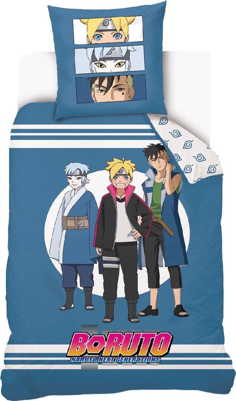 Boruto dekbedovertrek blauw 140 x 200 cm - katoen
