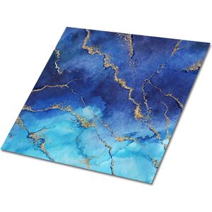 Tulup PVC Tegels - Blauwe Marmer Vinyl Tegels - 30 cm x 30 cm - Veelkleurig Zelfklevende Vinyl Tegels - Verpakking van 9 stuks - Wand PVC Tegels - Marmer Plaktegels - Vinyl Wandtegels - Plaktegels keuken en Badkamer