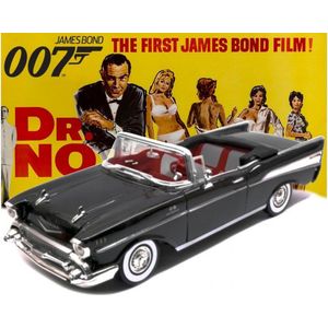 Chevrolet Bel Air Convertible 1957 - James Bond Dr. No (Zwart) (30 cm) 1/18 Motor Max {Modelauto - Schaalmodel - Miniatuurauto}