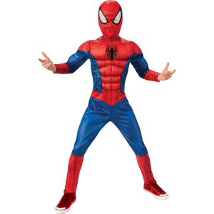 Rubies - Spiderman Kostuum - Supersterke Spierbundel Spiderman Kind Kostuum - Blauw, Rood - Maat 116 - Carnavalskleding - Verkleedkleding