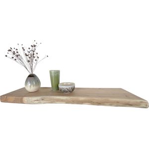 Zwevende wandplank acacia boomstam 300 x 20 cm - Wandplank zwevend - Wandplank hout - Boomstam - Boomstam plank - Wandplanken zwevend - Wand plank