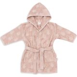 Jollein x Nijntje - Baby Badjas Badstof 1-2 Jaar - Badjas Kinderen met Capuchon - Miffy Jacquard - Wild Rose