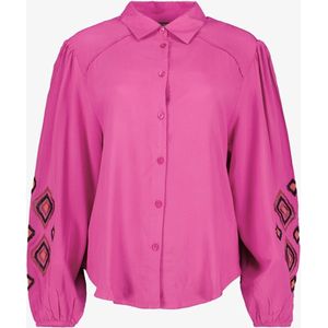 TwoDay dames blouse met geborduurde mouwen roze - Maat S