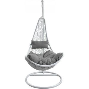 Hangstoel van synthetisch rotan, wit hoogte 195 cm