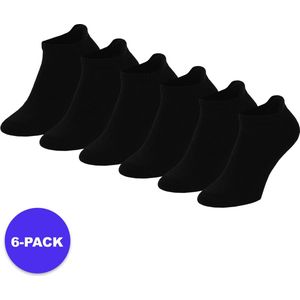 Apollo (Sports) - Sneaker Sportsokken Basic - Unisex - Zwart - 36/41 - 6-Pack - Voordeelpakket