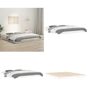 vidaXL Bedframe massief grenenhout wit 160x200 cm - Bedframe - Bedframes - Ledikant - Ledikanten