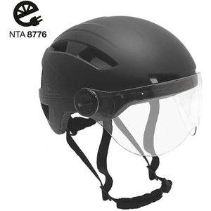 Falkx Snorscooter / Speed Pedelec Helm Met Vizier - Maat XL (62-63CM) - Mat Zwart - Unisex - NTA 8776 Goedgekeurd - Geschikt Voor Helmplicht