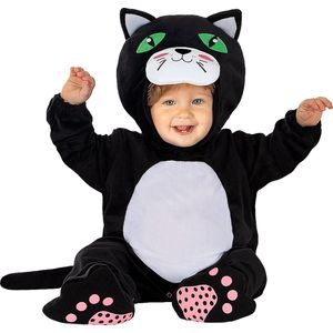 FUNIDELIA Kattenkostuum Voor voor baby - Maat: 69 - 80 cm - Zwart