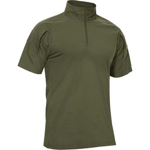 Korte Mouwen Tactische Overhemden voor Heren - Militair T-Shirt - Outdoor Overhemd - Tactisch Gevechtsoverhemd met Ritsluiting Maat XXL