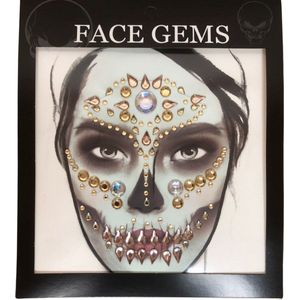Halloween Glitters - Face en Body Opplak Steentjes - Goud en Zilver