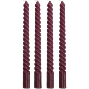 Cactula helemaal hip deze swirl en twisted kaarsen Paars Bordeaux 2.5 x 26 cm