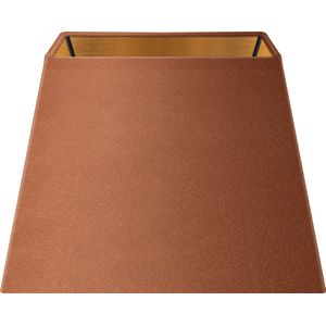 Home Sweet Home - Fluweel - Velvet Lampenkap - Rectangle - Bruin + goud - Luxe stijl - 20 x 20 x 14 cm - E27 fitting - voor tafellampen - voor woonkamer en eetkamer