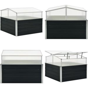 vidaXL Tuinkas 100x100x77 cm gegalvaniseerd staal antraciet - Tuinkas - Tuinkassen - Kas - Kassen