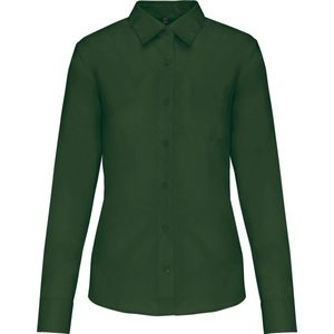 Blouse Dames XXL Kariban Lange mouw Forest Green 65% Polyester, 35% Katoen