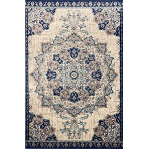 Aledin Carpets Jazan - Vintage Vloerkleed 160x230 cm - Laagpolig - Tapijten woonkamer - Blauw