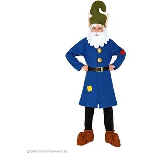 Widmann - Dwerg & Kabouter Kostuum - Altijd Bezige Mijn Kabouter Sneezy - Jongen - Blauw - Maat 104 - Carnavalskleding - Verkleedkleding