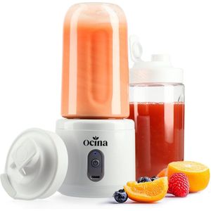 Ocina Mini Blender - Draadloos - Smoothie Maker - Blender To Go - 40W - 2 Bekers - Wit