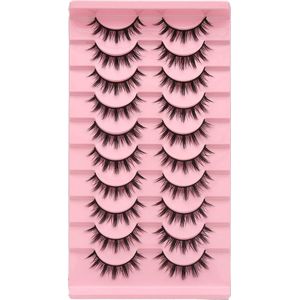 10 paar Nepwimpers - set valse wimpers - driedimensionaal effect - nieuwste mode - 15 mm extra lang