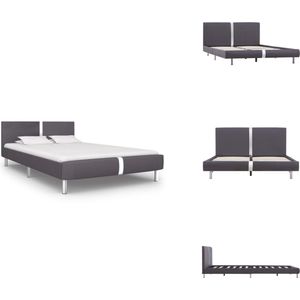 vidaXL Bedframe - Bedframes - Bed - Bedden - Bedframe kunstleer grijs 120x200 cm