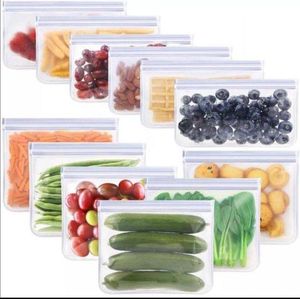 Silicone Voedsel Opslag zakjes-Herbruikbare zakjes-Lekvrij Containers-Vriezer Zak-Tassen Keuken Organizer-Top Ziplock Tassen 26x20cm
