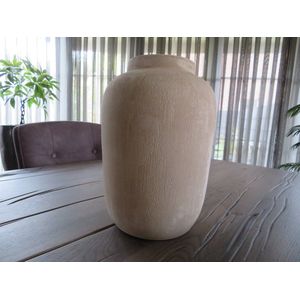 Vaas -Kruik - Creme - Potterie - D28 H40 cm