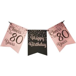 Party flag banner rose/black - 80