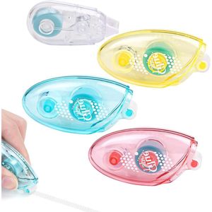 4 stuks zelfklevende lijmtape roller - dubbelzijdige tape dispenser voor plakboeken - permanente zelfklevende applicator - knutselen kaarten plakboek (5m x 8mm 3st 5m x 5mm 1st)