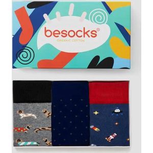 Grappige Sokken Pack in Bio katoen maat 41-46 - Gift Set - Sokken heren - Trendy geschenk - Cadeau Mannen - Trendy Cadeau - Vaderdag - Verjaardag - Geschenk Man